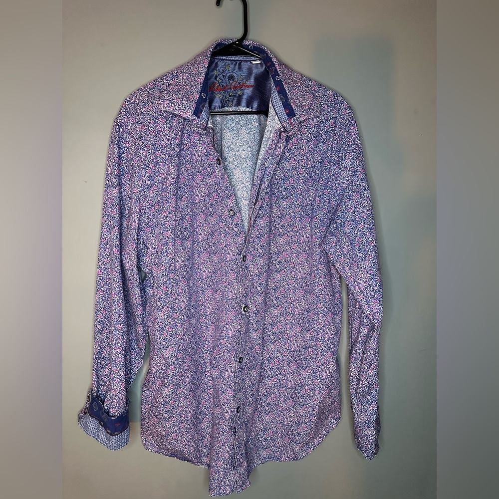 Robert Graham Floral Purple Patterned Shirt